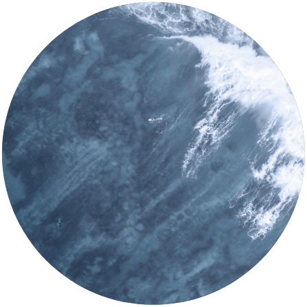 Circle with ocean background